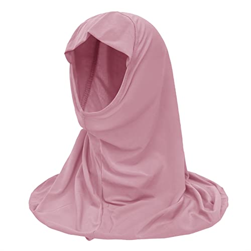 Girls Instant Hijab Muslim Arab Scarf Shawls Neck Wrap Kids Islamic Solid Color Headscarf Turban for 7-12 Years Old