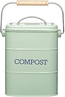 Kitchen Craft Living Nostalgia Metal Kitchen Compost Bin in English Sage Green