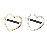 GIYOMI 2 Pcs Minimalist Hair Clip for Women and Girls, Newly Designed Non-slip rubber clip Gold & Si