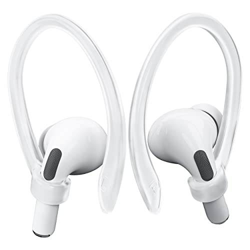 ICARERSPACE AirPods Ear Hooks - Upgraded Anti Slip Sports Clip Hooks for AirPods 1, 2, 3, 4, Pro and Pro 2 Transparent