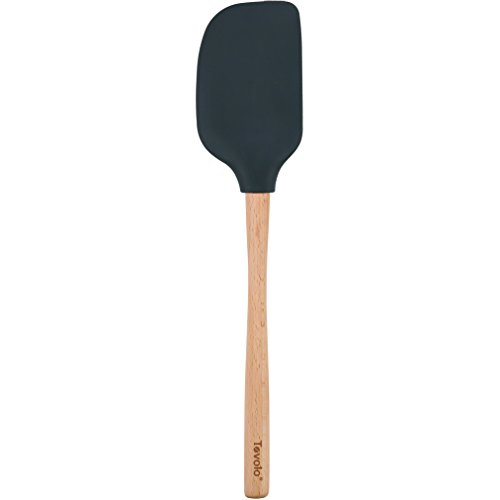Tovolo フレックス・コア 木製ハンドル付きへら キャンディアップルのレッド ブラック 81-16125