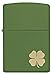 Zippo Clover Pocket Lighter, Moss Green Matte, One Size