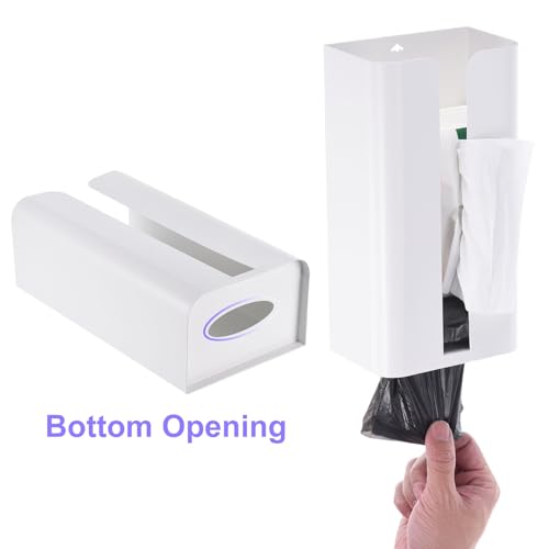 Uxcell Modern White Rectangular Carbon Steel Tissue Box Holder With Magnetic Bottom - Image 4