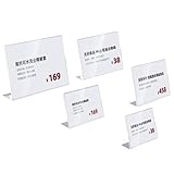 SVIAO プライスカード立て 値札 透明アクリル L型 サインホルダー 値札スタンド カード立て 値段表示 価格表示 プライスカードスタンド 10個入 (70*50mm)