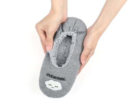 Image of Keyela Women Fuzzy Animal Slipper Socks, Non Slip Indoor House Slippers | Soft fuzzy plush material, cute animal design with gripper sole for bedroom, lounge indoor daily wear
