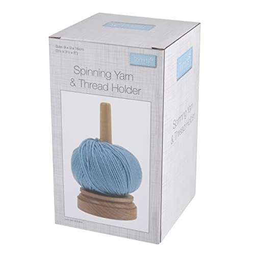 Trimits Wooden Spinning Yarn and Thread Holder, Beech Wood, 9 x 9 x 16 cm