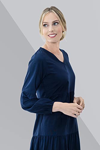 Image of V-Neck Dress with Lantern Sleeves by Miss Lavish London
