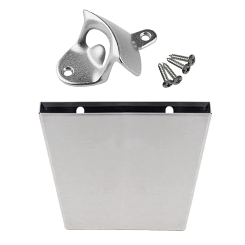 Abridor de botellas de pared, con cubo de almacenamiento magnético, abridor de botellas de aleación, sacacorchos de vino, para hombres, marido, alcohol, cerveza, hogar, cocina, bar, restaurante, casa