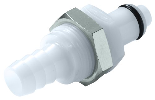 Colder PMCD4204 Acetal Tube Fitting, Insert, Shutoff, Panel Mount, 1/8
