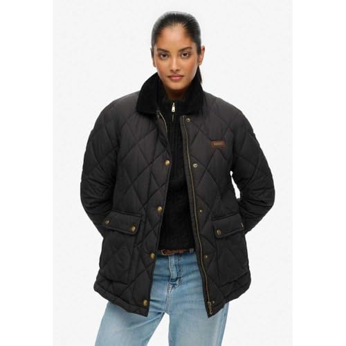 Superdry Para Mujer. W5011957A Chaqueta Cord Trimmed Liner Negro (Xs), Casual, PoliéSter - 4