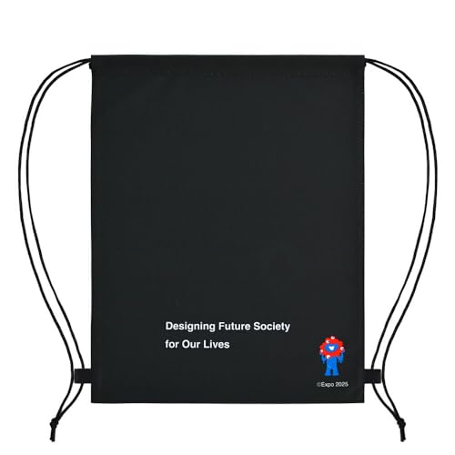 [トスパ東京製旗株式会社] ナップザック ロゴマーク ミャクミャク 黒 2025大阪・関西万博公式ライセンス商品 34×44cm ポリエステルのサムネイル