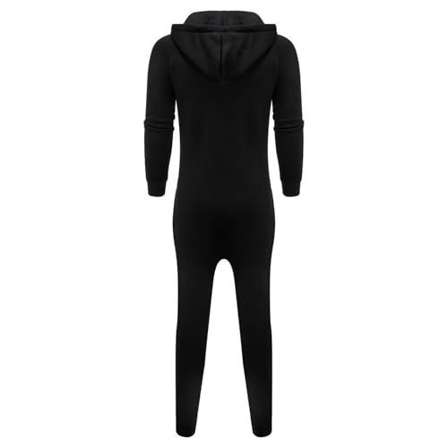 Mens Onesie Zip Up Jumpsuit One Piece Pajamas Hooded Rompers Jogger Tracksuit Sweatsuit Playsuit Overall with Pockets4