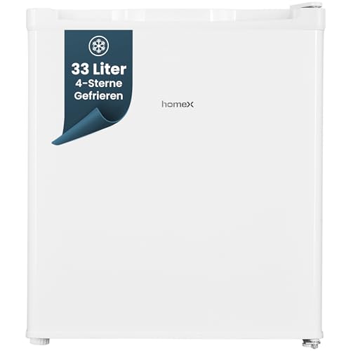 homeX Mini Gefrierschrank, Gefriertruhe klein - 33L Nutzinhalt, 4-Sterne Gefrierbox, freistehend, kompakte Tiefkühltruhe, Mini Freezer mit Temperaturregelung, kleiner Tiefkühlschrank, leise, weiß homeX Mini Gefrierschrank, Gefriertruhe klein - 33L Nutzinhalt, 4-Sterne Gefrierbox, freistehend, kompakte Tiefkühltruhe, Mini Freezer mit Temperaturregelung, kleiner Tiefkühlschrank, leise, weiß