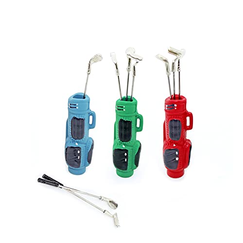 WANGCL Lot de 3 clubs de golf miniatures, accessoires pour maison de poupée Barbie 1/12