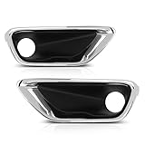 PIT66 Fog Light Cover Lamp Bezel Trims Compatible with Jeep Grand Cherokee 2016-2020 68261710AA, 68261711AA Pair Chrome