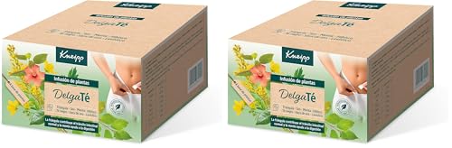 Kneipp DelgaTé, Infusión de Hierbas, Laxante Natural para Retención de Líquidos y Estreñimiento, con Manzanilla, Frángula, Menta, Sen, Hibiscus, Solidago y Levístico, 40 Bolsitas (Paquete de 2)
