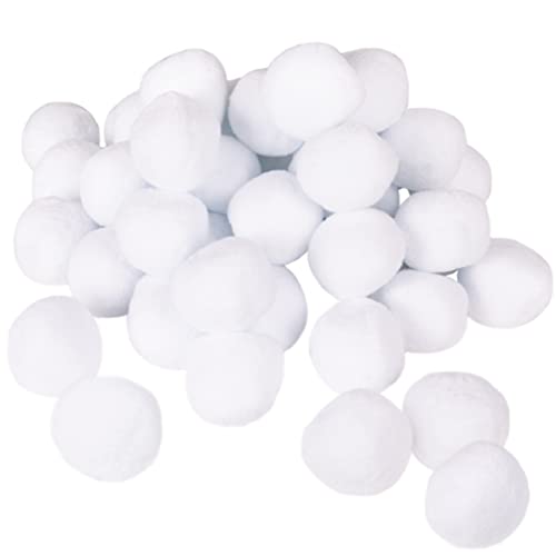 50-Pk Fake Snowballs For Kids I Indoor Snowball Fight Set I Artificial Snowballs For Kids Indoor & Outdoor I Realistic White Plush Snowballs I Christmas Snow Decorations I Winter Family Games Balls #TOP2