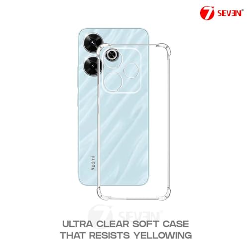 Image of 7SEVEN Back Cover for Mi Redmi 13 Transparent Mobile Back Case Shock Proof Design Camera Edges Protection Crystal Clear Phone Case Silicon Soft TPU and Flexible Bumper Phone Cover
