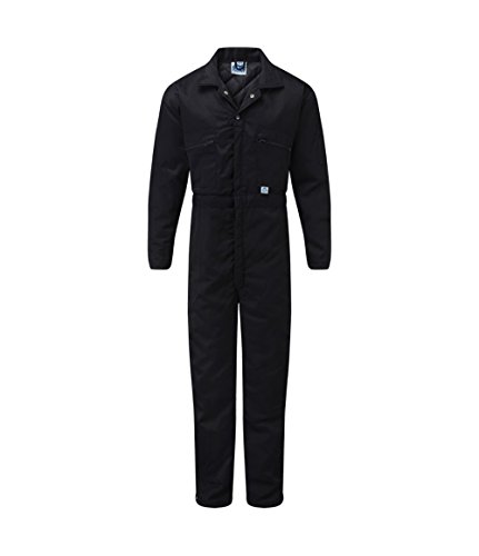 Men's Blue Castle Quilted Zip Front With Cover Placket Boiler Suit Coverall Overall plumber wear Work Wear Navy Blue (Large Chest To Fit 42-44", Navy Blue)