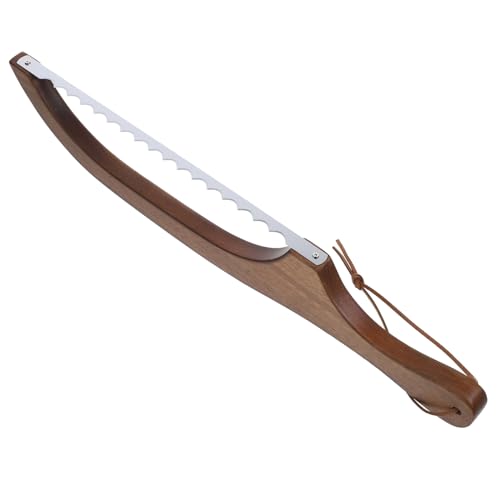FUNOMOCYA Sturdy Wooden Bread Slicer Stainless Steel Blade Easy-cut Toast Slice Tool for Homemade Baking