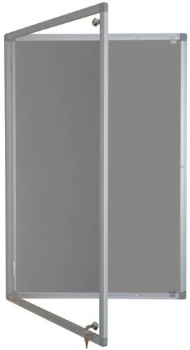 Tamperproof Lockable Noticeboard Class 1 Aluminium Framed 1200mm x 900mm, Silver