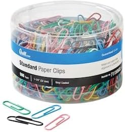 Quill Brand Small Paper Clips, Steel, Assorted Colors, 500 Pieces