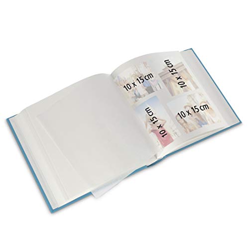 Hama Fotoalbum mit Stoffeinband 30x30 cm (Jumbo Fotobuch mit 100 weißen Seiten, Photoalbum mit Pergamin-Trennblättern… – Bild 6
