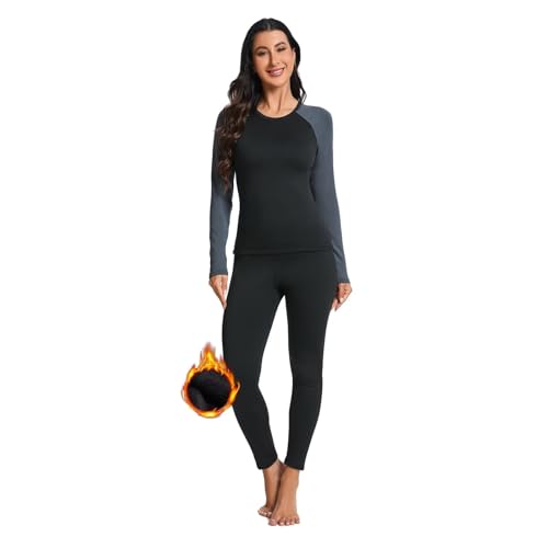 Adixun Women's Thermal Base Layers Set Fleece Lined Underwear Winter Warm Sport Skin for Ladies