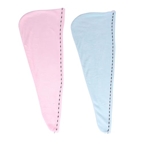 ULTECHNOVO 2 Piezas Toallas de Microfibra para Cabello Secado Rápido Absorbentes y Suaves Gorro de Ducha para Mujeres para Baño Gimnasio y Viajes Colores Rosa