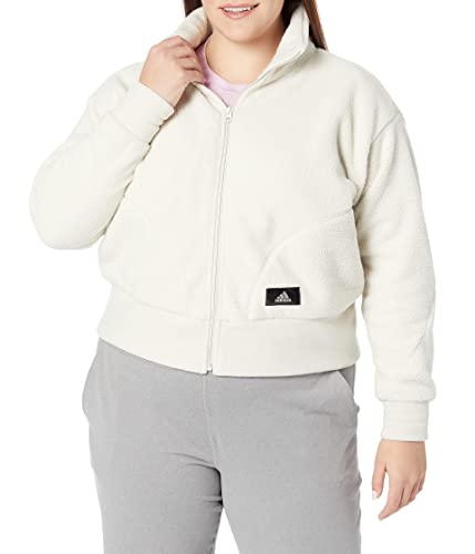 ホワイト ジャケット LIVE WITH HOOPS 南家 Amazon.com: adidas womens Holidayz Sherpa Jacket, Alumina, X-Small