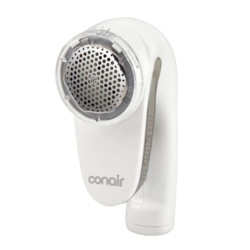 Conair Fabric Shaver and Lint Remover, Rechargeable Portable Clothes Shaver with 3 Settings, Fuzz Remover for Sweaters, Clothing, and Furniture, Large 2-Inch Shaving Head, White