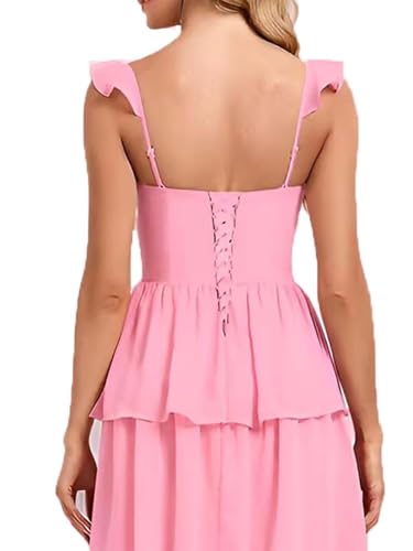 Short Junior Bridesmaid Dresses Chiffon Flower Girl Dress for Wedding Tiered Ruffles Girls Formal Dress2