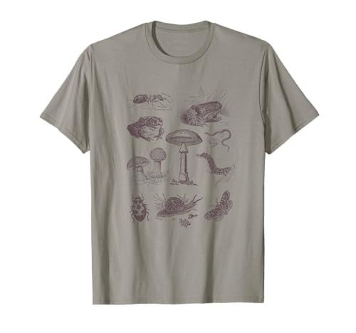Cottagecore Frog Aesthetic Mushroom Dark Academia Goblincore T-Shirt