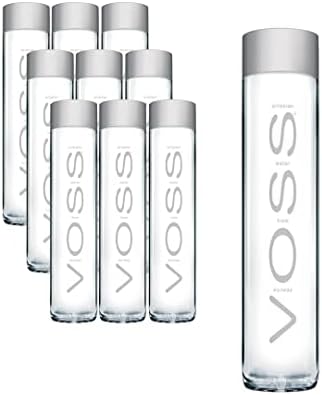 Voss Artesian Still water from Norway Naturally pure for a crisp, refreshing taste 375ml GLASS bottled water 12.7 Fl oz (Pack of 9)