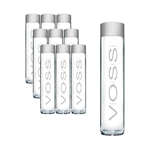 Voss Artesian Still water from Norway Naturally pure for a crisp, refreshing taste 375ml GLASS bottled water 12.7 Fl oz (Pack of 9) Cover
