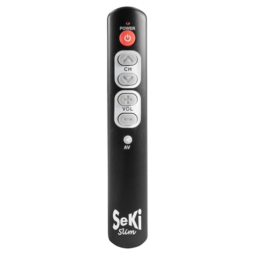 SeKi Slim schwarz lernfähige Universal-Fernbedienung mit großen Tasten - für Senioren + Kinder