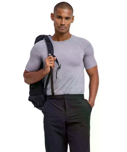 FALKE Wool-Tech Light t-shirt thermique gris homme laine manches courtes