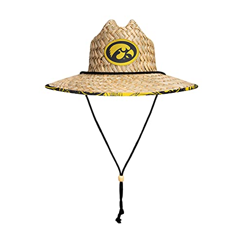 Image of FOCO Men's NCAA College Team Logo Floral Straw Sun Hat