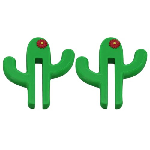 YcaeyLnaR Perchero de puerta de cristal con forma de cactus, paquete de 2 unidades, sin adhesivo, instalación de clip para albornoz, pijama y toallas, adecuado para viajes y exteriores (6 mm)