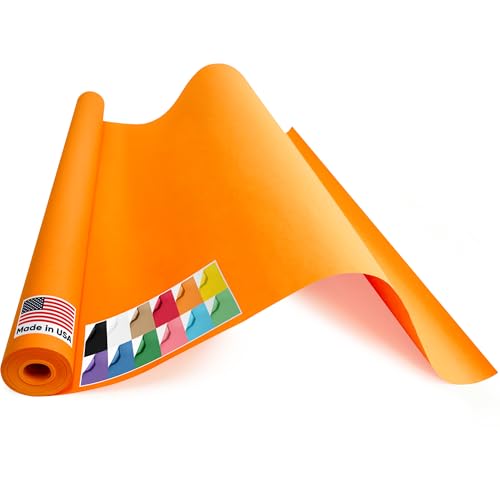 Paclord USA Made 36" x 1200" Orange Kraft Paper Roll, 45 lbs Thickness, American Quality Colored Kraft Paper for School, Bulletin Board - Odorless, Non-Toxic, Safe for Kids