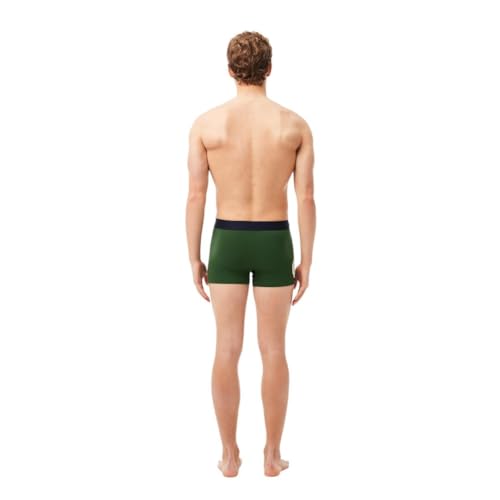 Lacoste Men's Cotton Stretch Big Croc Print Trunks, 3-pack, Dusty Olive/Navy Blue/White, XX-Large4
