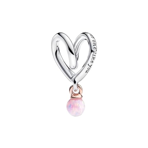 Generic Bellestory Mom Heart Charm Sterling Silver Crystal Birthday Bead for Mother Gift Women Bracelet Necklace Jewelry (Mum Two-tone Wrapped Heart Charm) - Thumbnail 2