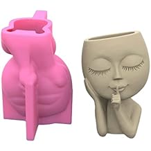 Silicone Planter Mold Big for Head for Doll Flower Vase Mold for Concrete Cement Resin Casting Mold for Y Craft to