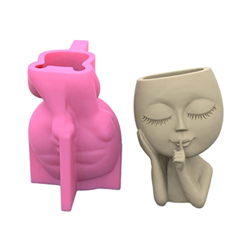 HYROOY Silicone Planter Mold Big for Head for Doll Flower Vase Mold for Concrete Cement Resin Casting Mold for Y Craft to by HYROOY - Used condition - US$11.66