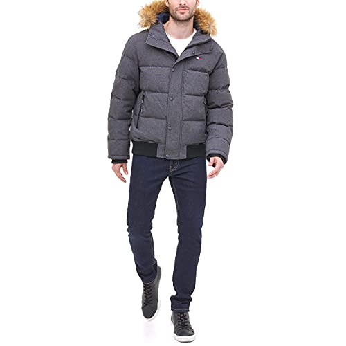 Image of Tommy Hilfiger Men's Arctic Cloth Quilted Snorkel Bomber Jacket (Standard and Big & Tall)