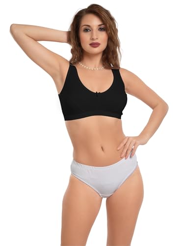 Image of Daisy DEE Women's Girls Cotton Easy Slip-On Bras Non-Padded Wirefree High Coverage Sleep Bra Comfortable Fit Everyday Sports Bra Home Bra NLRA