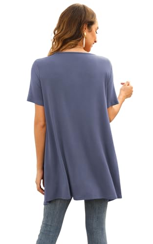 Image of Veryoung Floral Short Sleeve Cardigans for Women Casual Drape Open Front Lightweight Summer Cardigan with Pocket High Low Hem