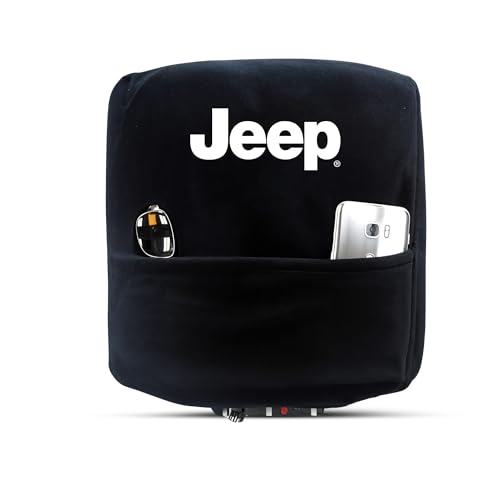 Seat Armour Officially Licensed Center Console Cover for Jeep Grand Cherokee (2011–2017) – Custom Fit, Black, Soft & Durable with Embroidered Jeep Logo