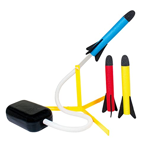 Paul Günther 1556 - Air Rocket² Raketen Spiel mit Startpumpe und 3 Schaumstoffraketen für Kinder ab 4 Jahren, Spaß am Strand, im Garten oder im Park, NEU