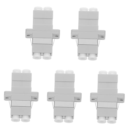 Uonlytech 5 Piezas Adaptador de Óptica LC Dúplex Acoplador con Brida para Conexiones Simplex Instalación Sencilla para de y Equipos de Comunicación Plástico Resistente